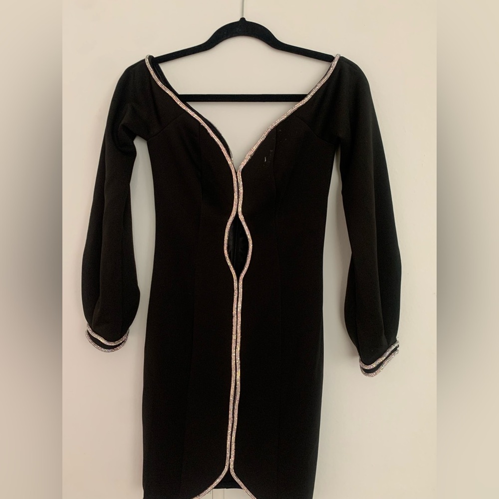 ASOS Black Dress with Silver Trim